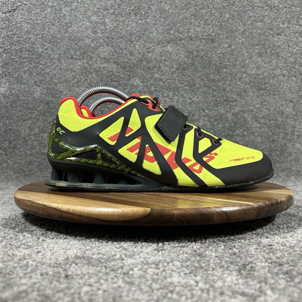 Inov-8 Fastlift 335 Mens Size 9 Neon Yellow Red Gym Weightlifting Shoes Used
